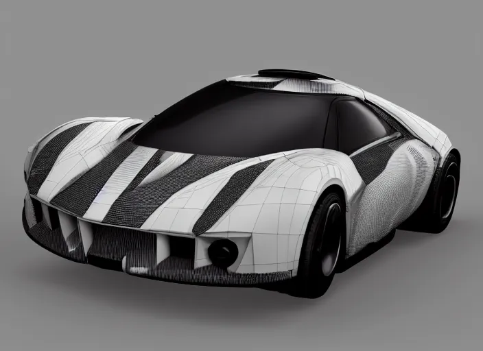 Image similar to Furturistic grey and white concept car, concept art, by Ash Thorp, 3D render, Octane Render