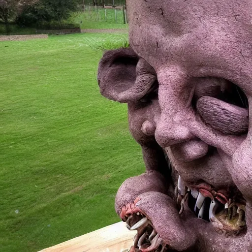 Image similar to starring through your bedroom window to see nightmare fuel standing in your garden