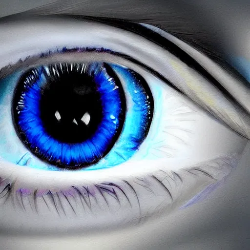 Prompt: Beautiful blue eye, digital art,