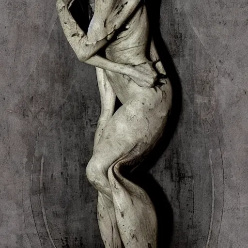 Prompt: a sculpture by dave mckean and by h r giger and by emil melmoth
