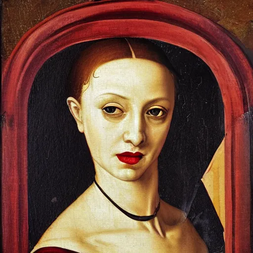 Image similar to a renaissance style portrait painting of Vampire