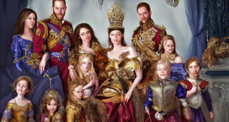 portrait of a fantasy royal family, ultra realistic