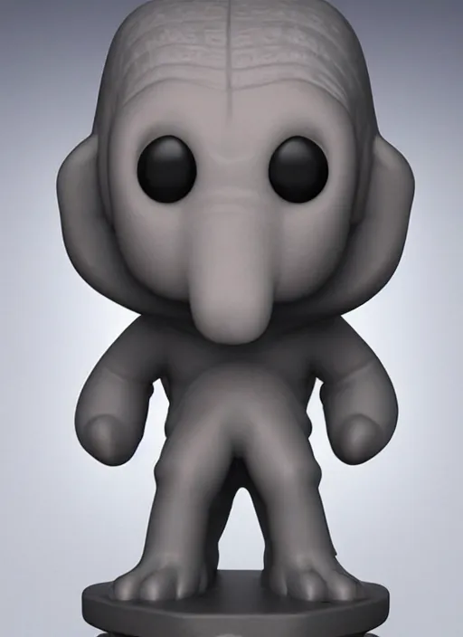 Prompt: funko pop figure of handsome squidward, chiseled jaw, sharp features, product photo