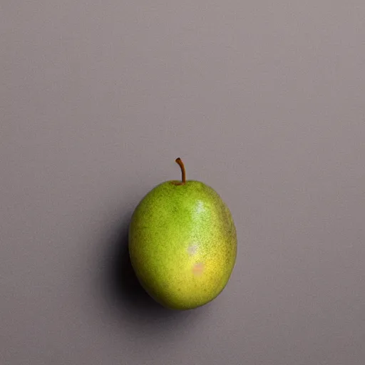 Image similar to centered hyper-realistic single piece of fruit, gray background