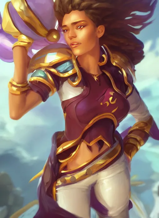 Image similar to zenra taliyah, from league of legends, o furo, ahekao, aokan, hyper detailed, digital art, overhead view, trending in artstation, studio quality, smooth render, unreal engine 5 rendered, octane rendered, art style by kristen liu - wong, natalie krim andlera balashova and wlop and samantha mandala