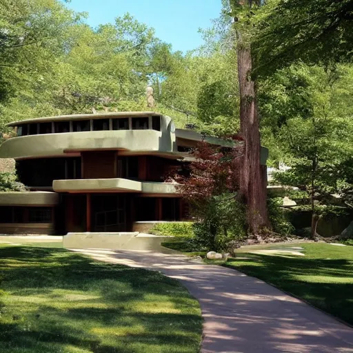 Image similar to house designed by frank lloyd wright