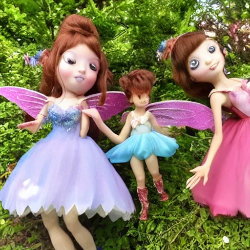 Image similar to fairy models giving a hand at one of their friends