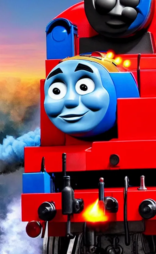 Prompt: thomas the tank engine vs. optimus prime : big revenge : coming soon to theaters, epic cinematic poster, realistic, photo, photorealistic, detailed, high quality, high resolution, 8 k, hdr, 4 k