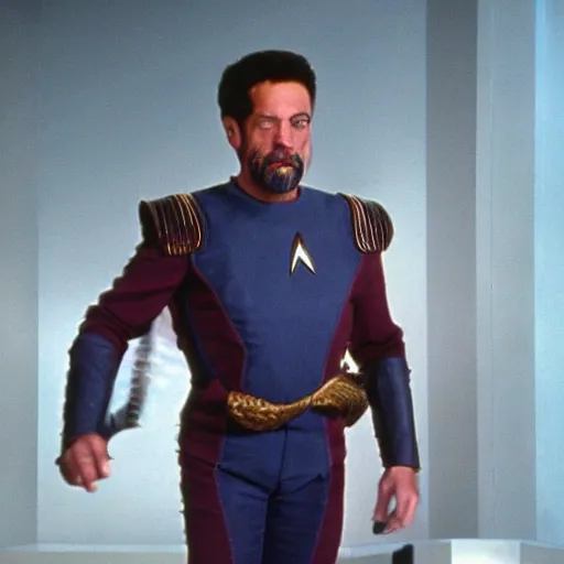 Prompt: john galeki as miles o'brian, startrek deep space nine