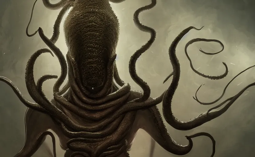 Prompt: nyarlathotep, artstation hq, stylized, symmetry, modeled lighting, expressive, studio photo refined, highly detailed, hyper realistic, lovecraftian, necronomicon style