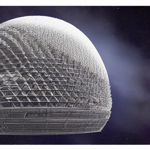 Image similar to architectual sketch of a dyson sphere, high quality, realistic