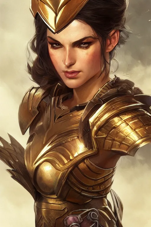 Image similar to amazon valkyrie athena, d & d, fantasy, portrait, highly detailed, headshot, digital painting, trending on artstation, concept art, sharp focus, illustration, art by artgerm and greg rutkowski and magali villeneuve