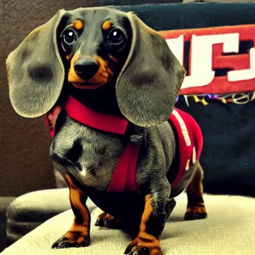 Prompt: Dwayne The Rock Dachshund