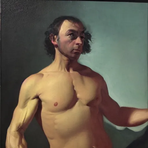 Prompt: oil painting portrait of Joe Rogan, Jacques-Louis David style