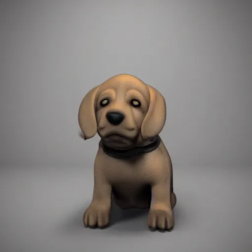 Image similar to puppy as a mafia gangster, statue, 4k, volumetric lighting, hyper realistic