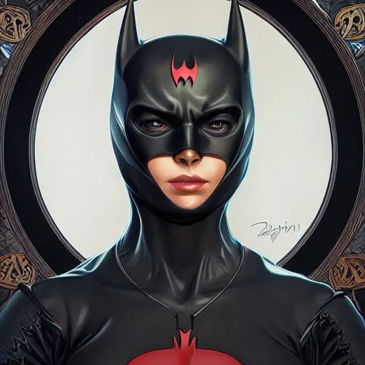 Image similar to full figure ultra realistic illustration, batwoman, intricate, elegant, highly detailed, digital painting, artstation, concept art, smooth, sharp focus, illustration, art by artgerm and greg rutkowski and alphonse mucha