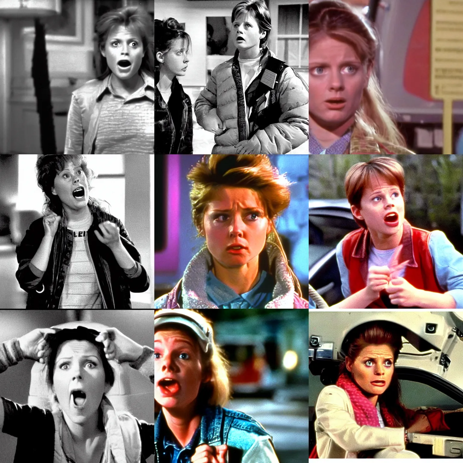 Prompt: shocked female marty mcfly, movie still from back to the future