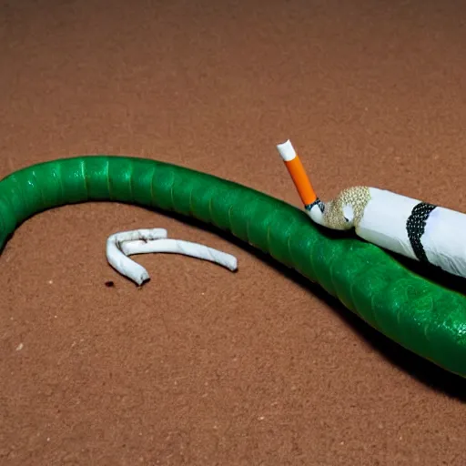 Image similar to cigarette as snake