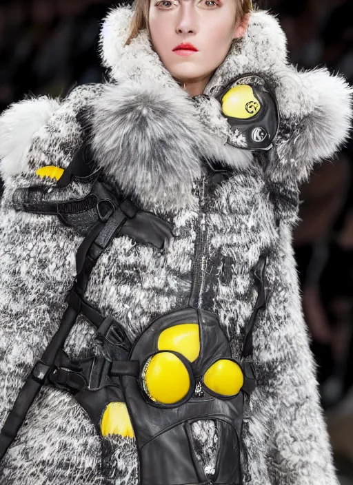 Image similar to hyperrealistic and heavy detailed moncler runway show of minions, leica sl 2 5 0 mm, vivid color, high quality, high textured, real life