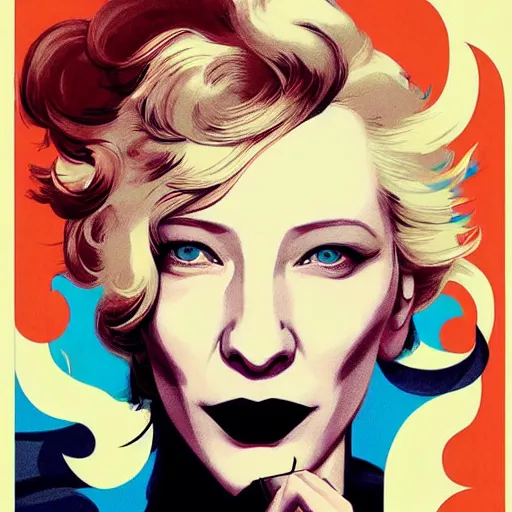 Image similar to cate blanchett, by Sachin Teng + Karol Bak + Rolf Armstrong