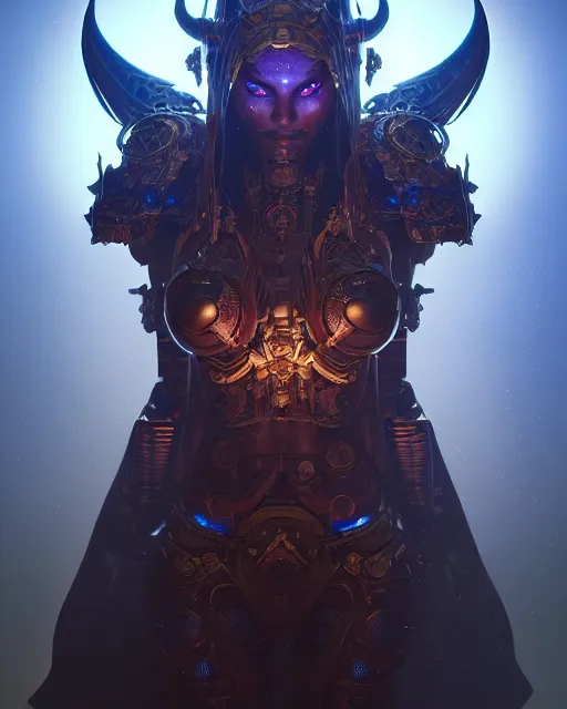 Image similar to diablo action game robot shaman by artgerm, greg rutkowski, alphonse mucha, cgsociety and beeple highly detailed, sharp focus, cinematic lighting, illustration, art, octane render, unreal engine lumen, very coherent. cinematic, hyper realism, high detail, octane render, 8 k