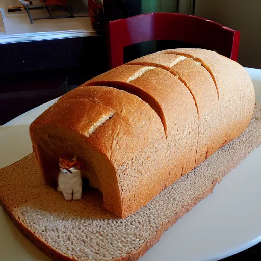Image similar to cat made out of bread