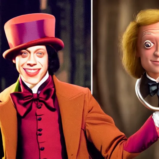 Image similar to Pete Davidson as Willy Wonka 4K quality super realistic