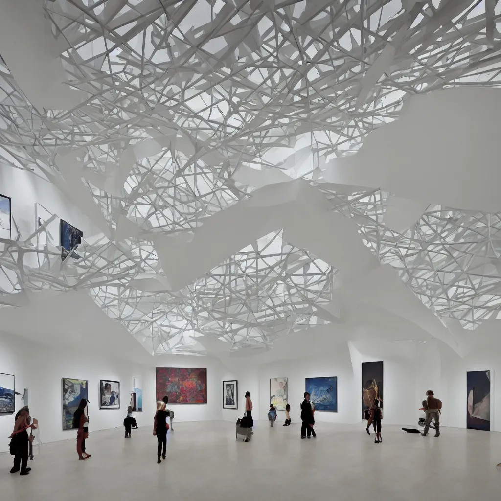 Image similar to modern art gallery room, award winning architecture,