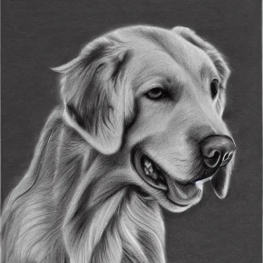 Image similar to beautiful pencil drawing of a golden retriever with karim benzema - - width 1 0 2 4