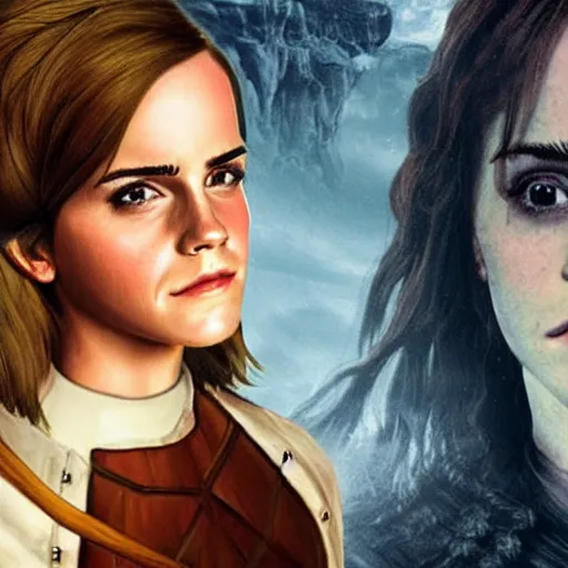 Image similar to emma watson as a dungeons and dragons wizard