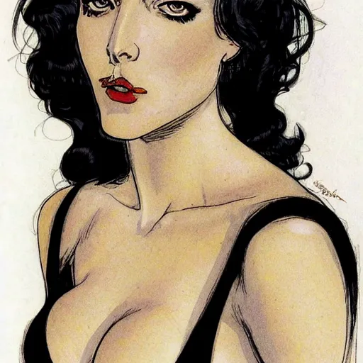 Image similar to a portrait of a woman milo manara style