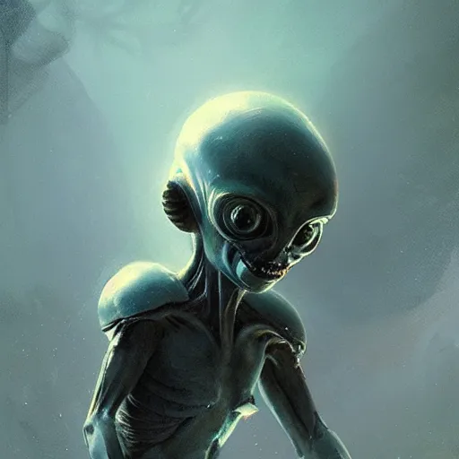 Prompt: baby alien, by greg rutkowski