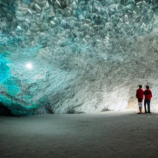 Prompt: photo inside a diamond cave