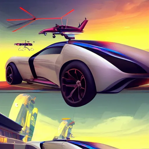 Prompt: helicopter vehicule concept design engine super cars rocket league tank mad max global illumination ray tracing hdr chromed reflexion, gta 5 comics official fanart behance hd artstation by jesper ejsing, by rhads, makoto shinkai and lois van baarle, ilya kuvshinov, ossdraws, synthwave, trending on artstation