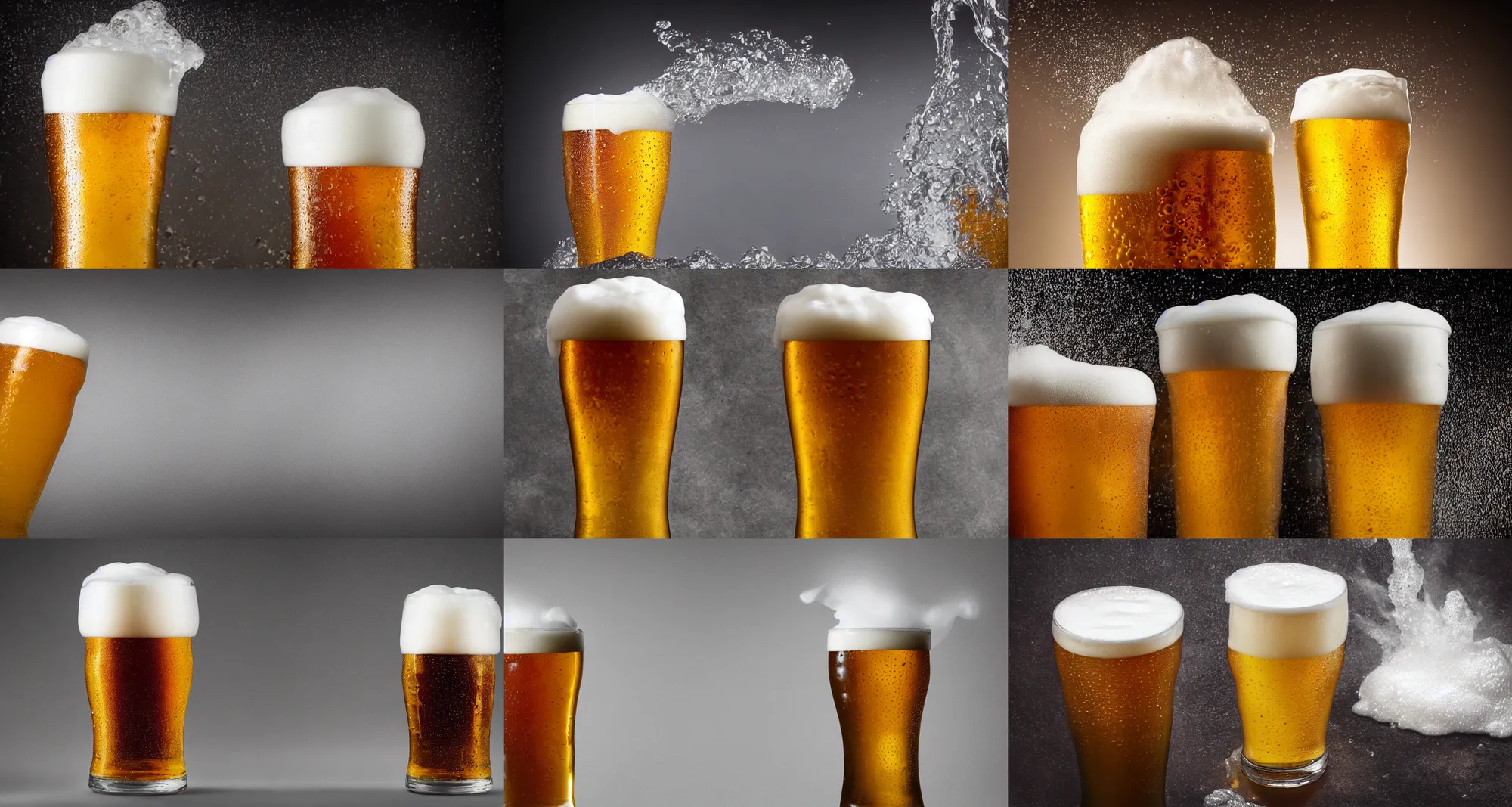 Prompt: pint of a cold beer with foam on top, high details, sharp lighting, beautiful product photography, trending