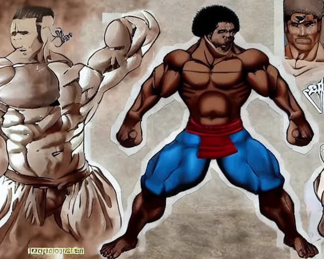 Image similar to Nicolás Maduro in Baki, Baki style, Baki, bodybuilder, muscular, anime