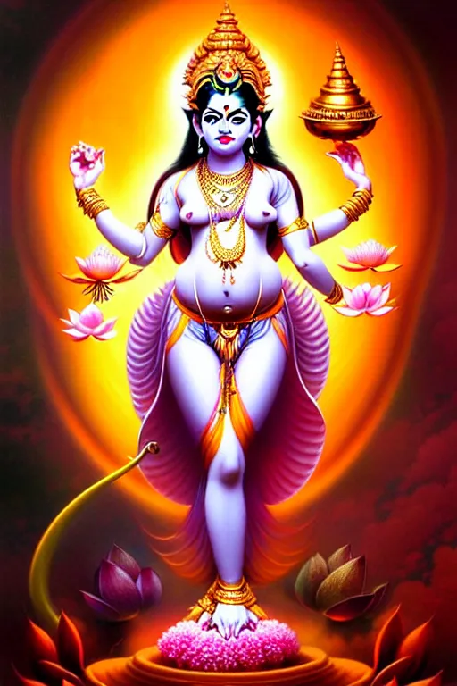 beautiful hindu goddess lakshmi fantasy character