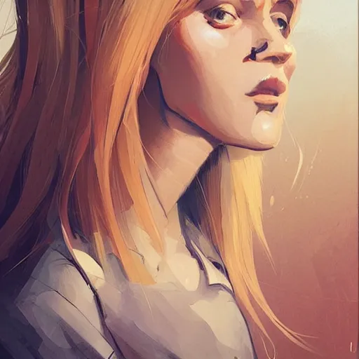 Image similar to Beautiful girl with blond hair profile picture by Greg Rutkowski, asymmetrical, Organic Painting , Matte Painting, geometric shapes, hard edges, street art, trending on the artstation:2 by Sachin Teng:4