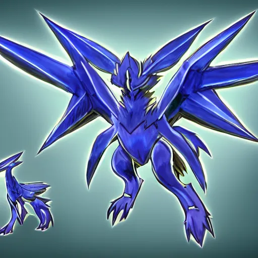 Image similar to blueprint of a new legendary pokemon, realistic, concept art