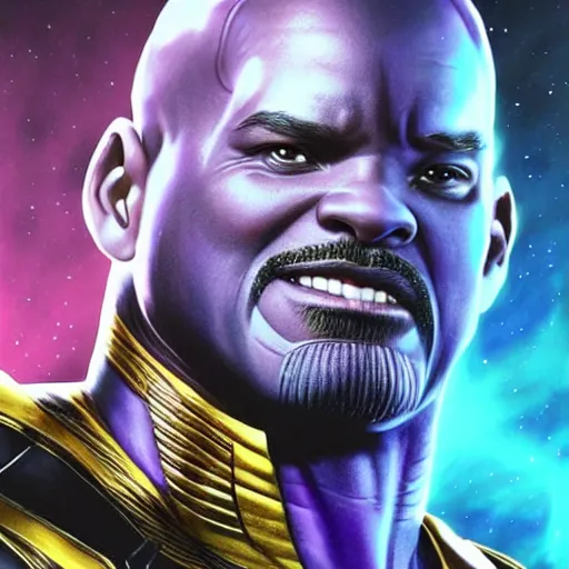 Prompt: will smith as thanos by ross tran