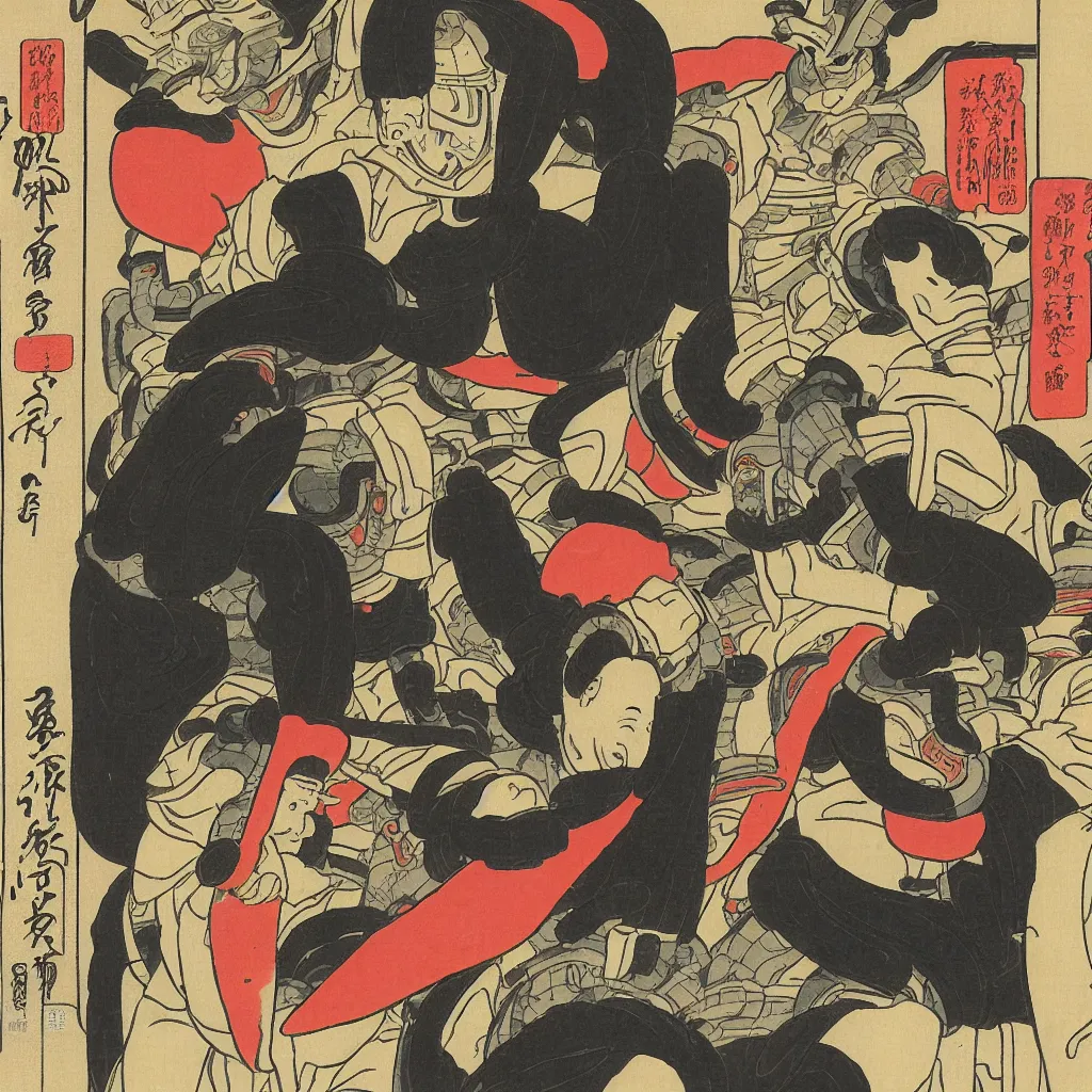 Image similar to Robots, Ukiyo-e by Utagawa Kuniyoshi
