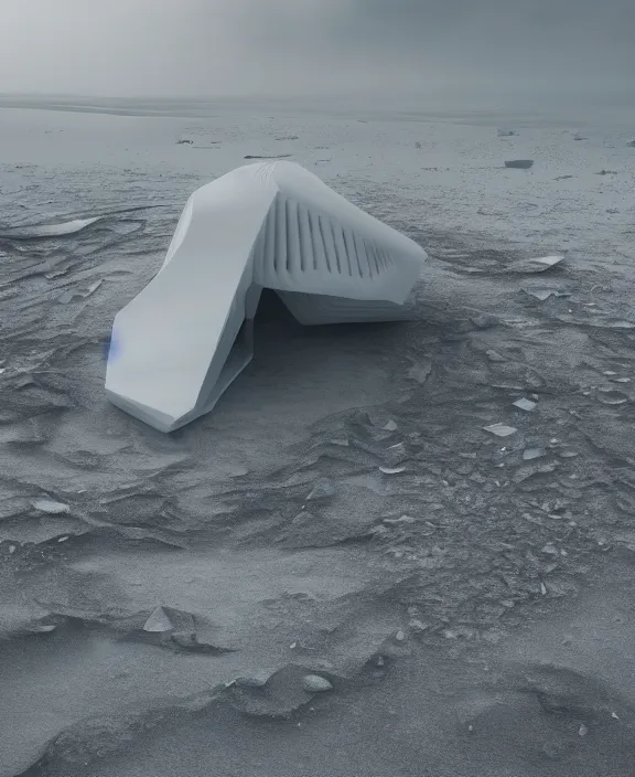 Prompt: surreal exploration, futuristic white architecture in the beach in iceland, foggy, highly detailed, digital painting, arstation, concept art, hyperealistic octane render, unreal engine,