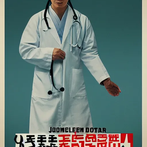 Image similar to poster for the film, japanese doctor experiments on people, art for the film in color, art in 4 k