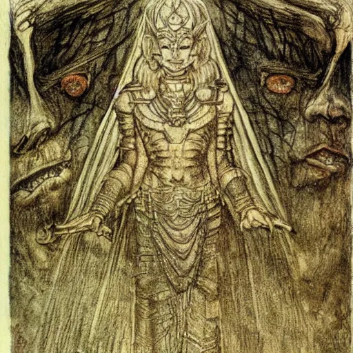 Image similar to Dagoth Ur, by Arthur Rackham