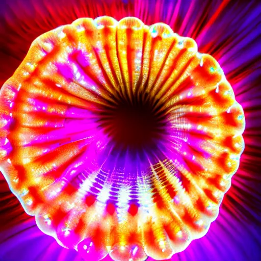 Image similar to bioluminescent, ocean, jelly fish, light art, bokeh, wide angle, colorful, neon, electric colors