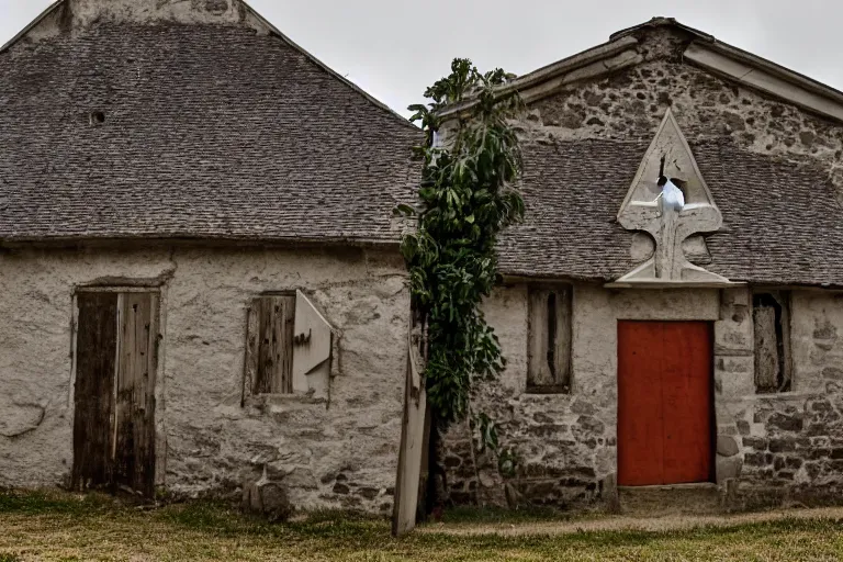 Image similar to the saddest little church in saint sanne, by serrano