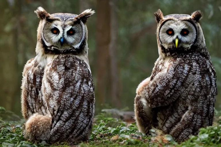 Image similar to wildlife photography of an Owl bear hybrid bear owl by Emmanuel Lubezki