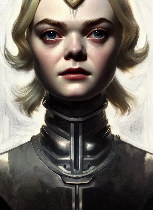 Image similar to symmetry!! portrait of elle fanning in fallout 3, horror, fashion, dark!! intricate, elegant, highly detailed, digital painting, artstation, concept art, smooth, sharp focus, illustration, art by artgerm and greg rutkowski and alphonse mucha