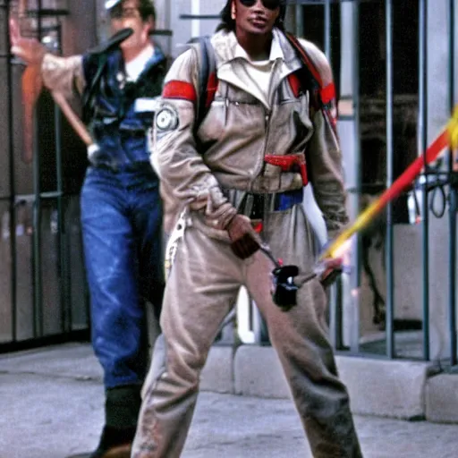 Prompt: Michael Jackson iPhone Bobby Brown Ghostbusters