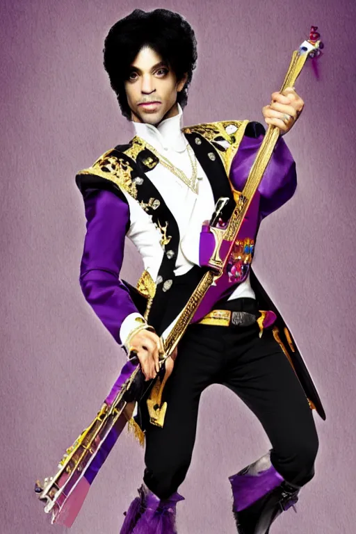 Prompt: the musician Prince as a Genshin Impact character